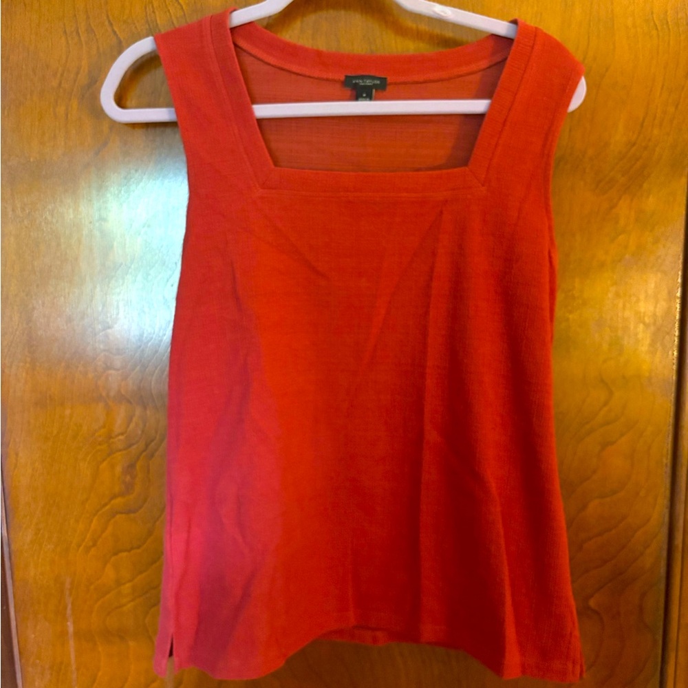 Ann Taylor square neck tank brick red size M